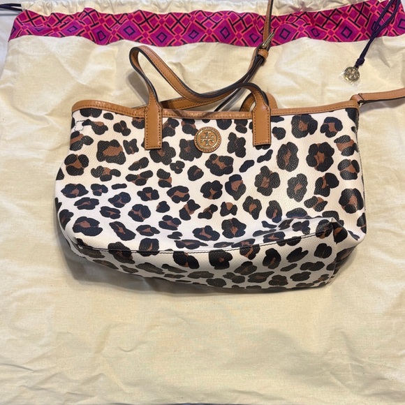Tory Burch Leopard Print Tote - Brown and Black - Picture 1 of 5